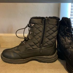Totes Wide Width Quilted Black Boots